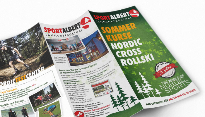 Flyer f&uuml;r die Sommerkurse Nordic Cross Rollski